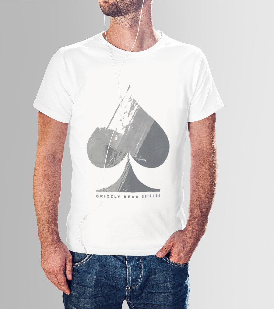 Grizzly Bear Shields Distressed Spade Symbol T-Shirt