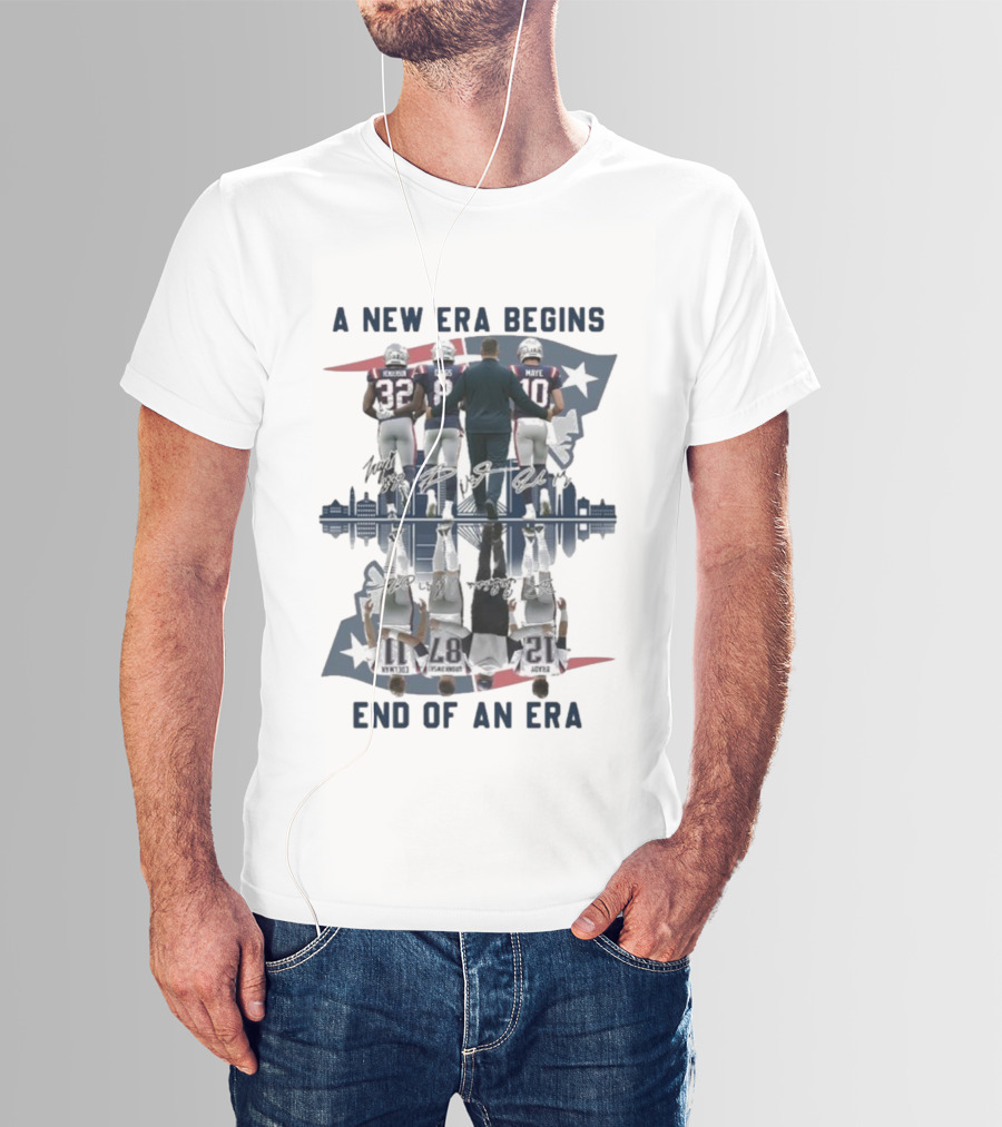 A New Era Begins End Of An Era New England Patriots Signatures T-Shirt