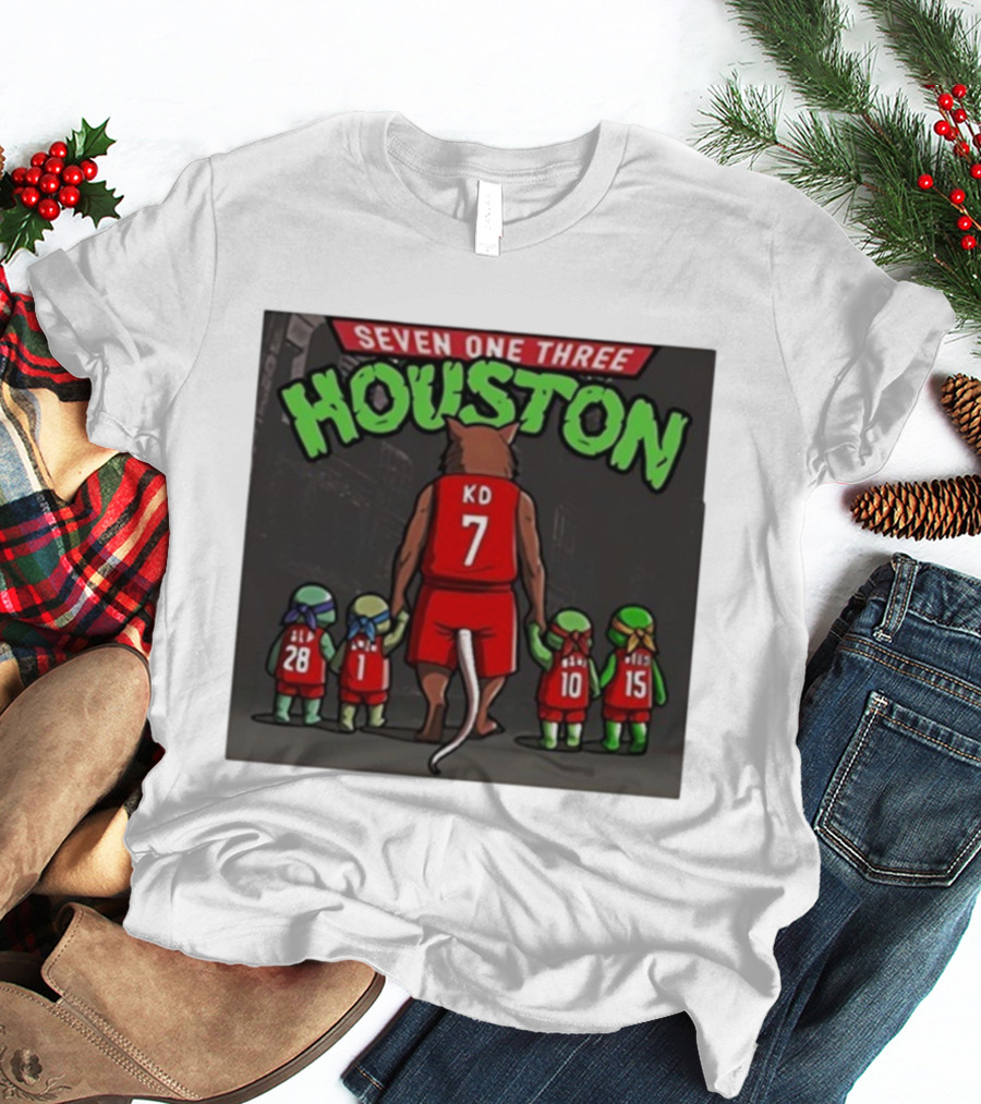 Seven One Three Houston Rockets Teenage Mutant Ninja Turtles Collaboration T-Shirt