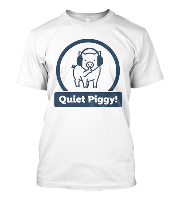 Quiet Piggy Humorous Piglet Illustration T-Shirt