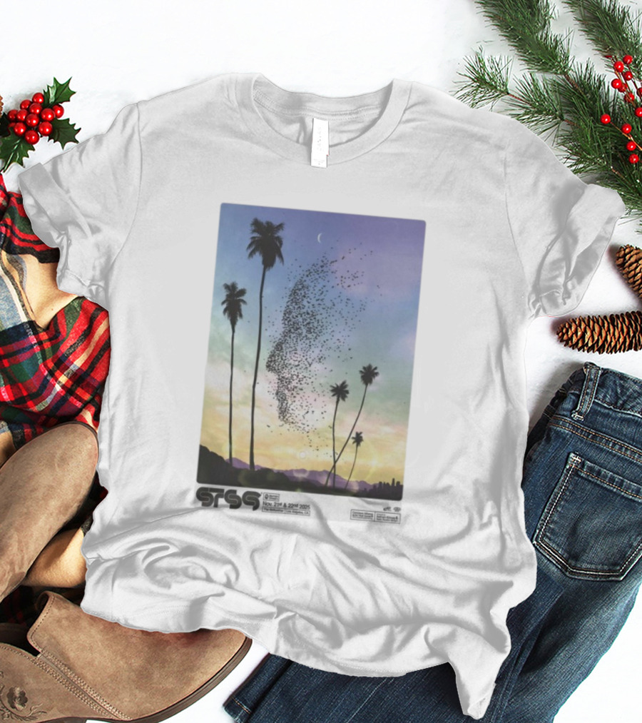 STS9 Nov 21 22 2025 The Bellwether Los Angeles CA Palm Trees And Birds Sky Scene T-Shirt