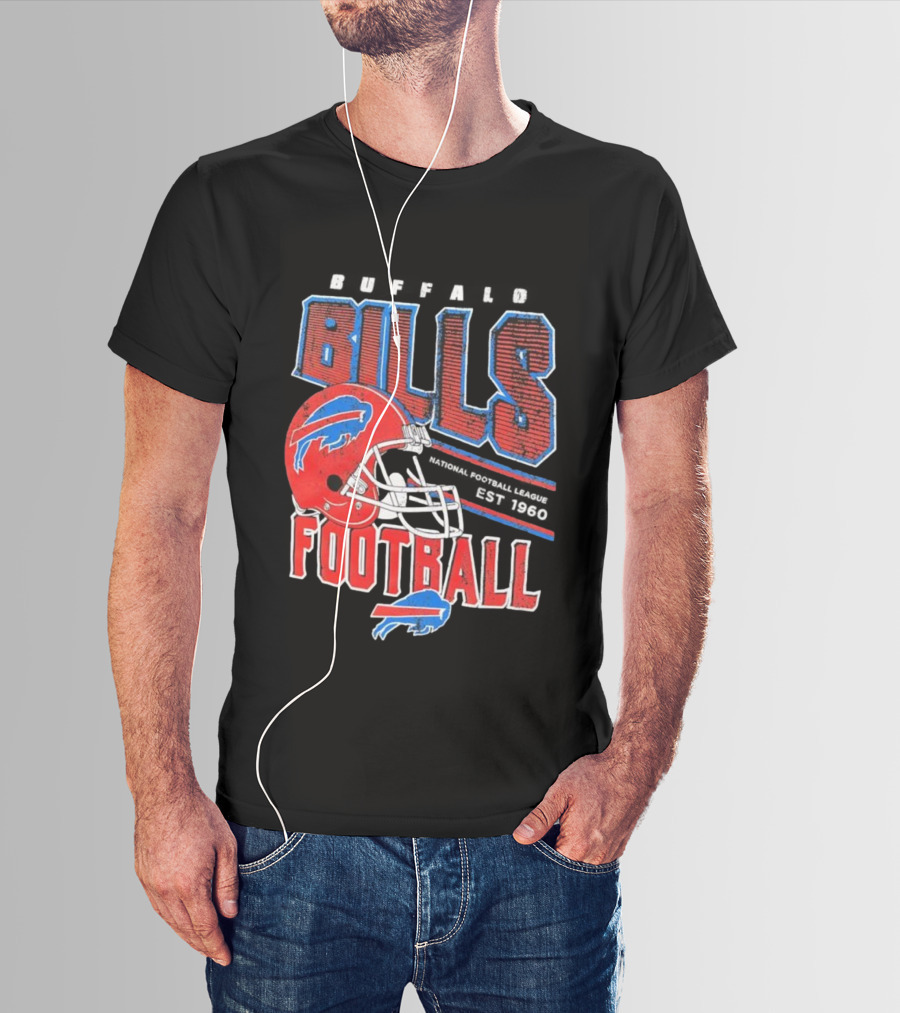 Buffalo Bills Follow The Leader 1960 National Football League Football Helmet T-Shirt