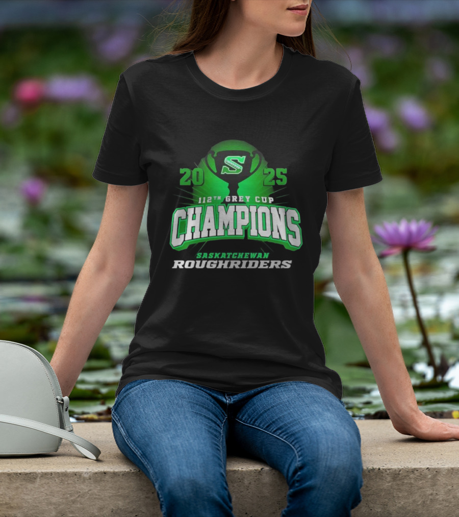Saskatchewan Roughriders 2025 112th Grey Cup Champions Logo T-Shirt