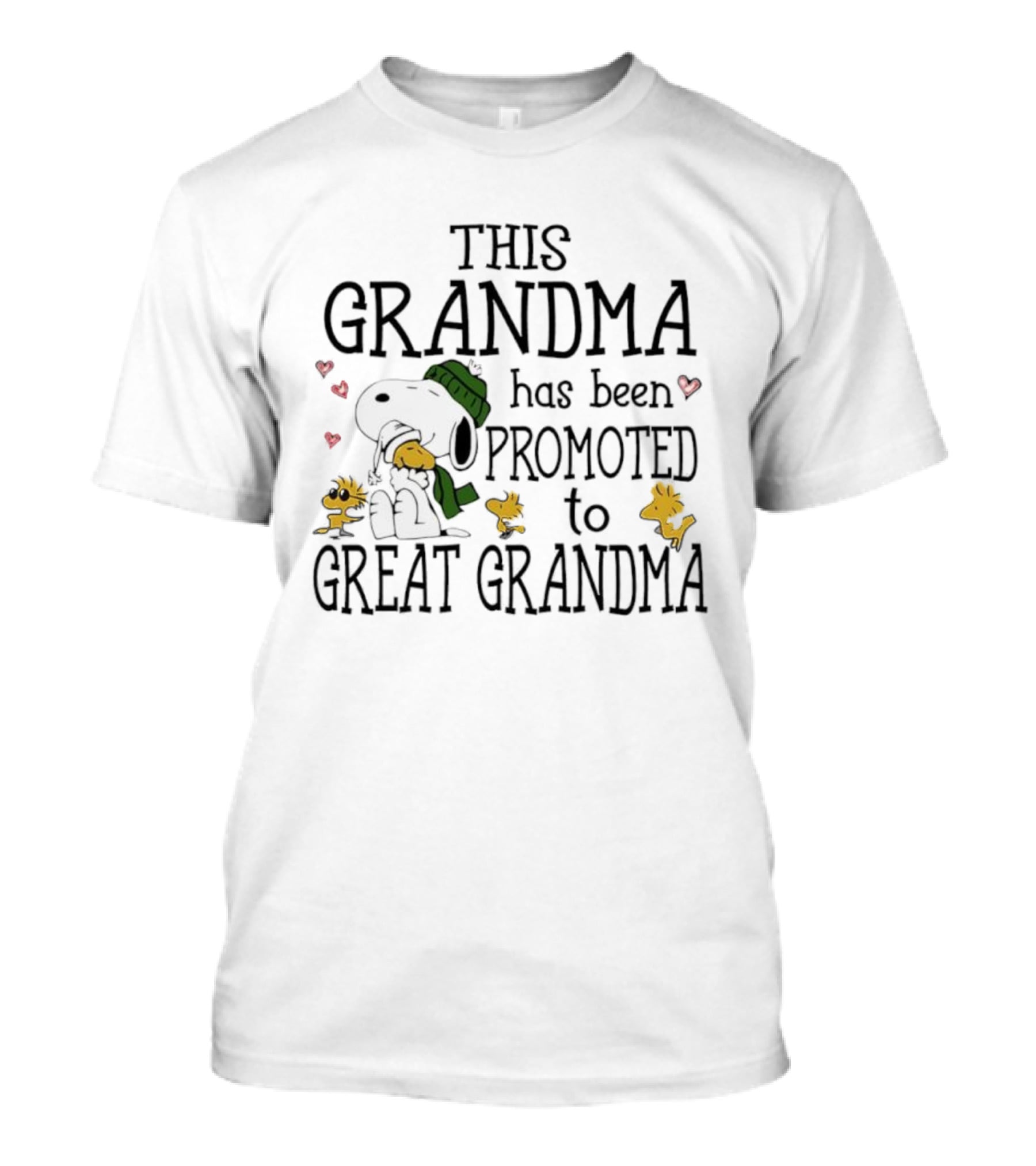 Snoopy Woodstock This Grandma Has Been Promoted To Great Grandma T-Shirt