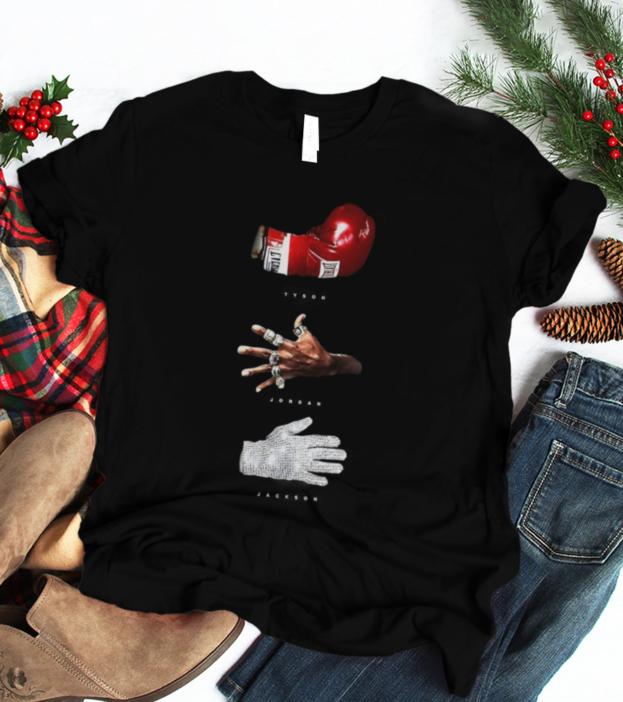 Michael Tribute Boxing Glove Championship Rings Sequin Glove T-Shirt