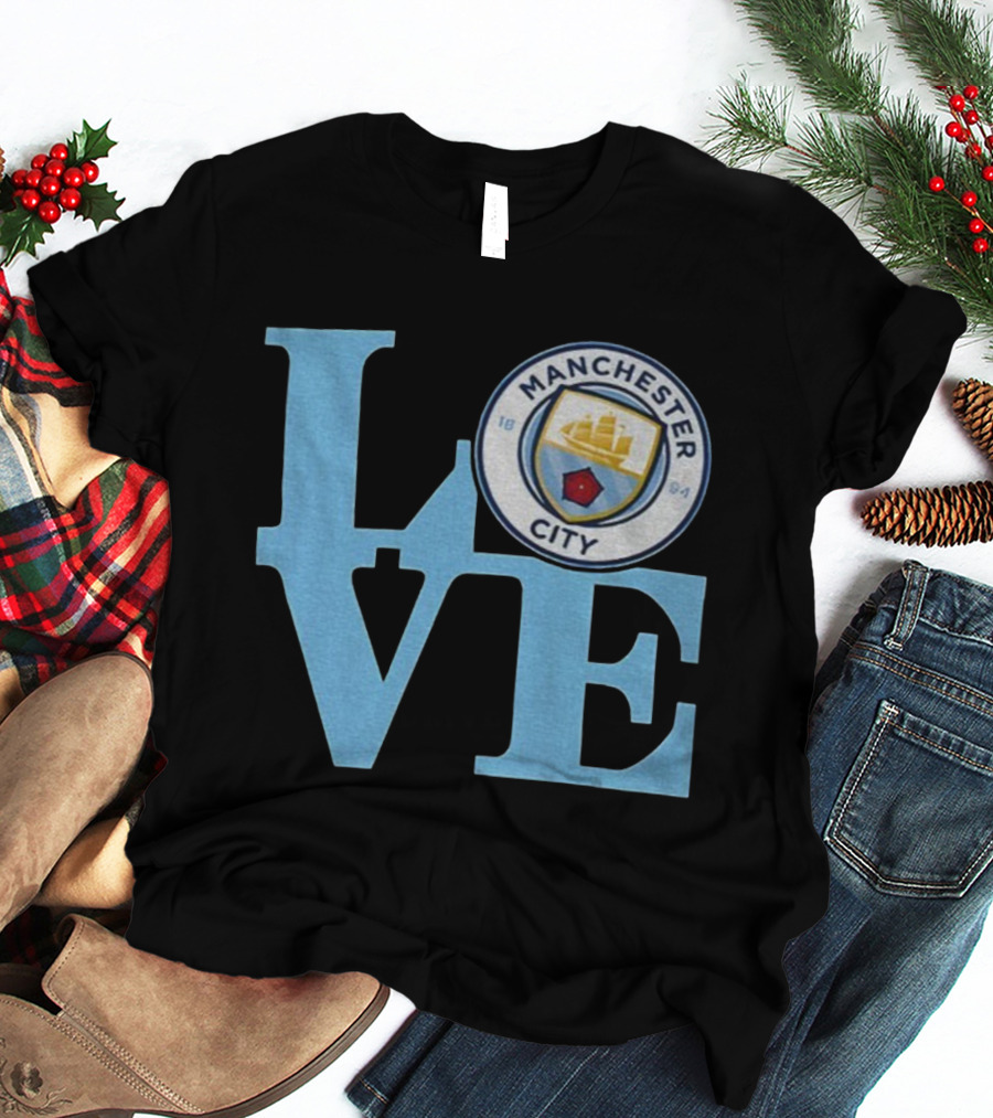 Manchester City FC LOVE Emblem 1894 Badge T-Shirt