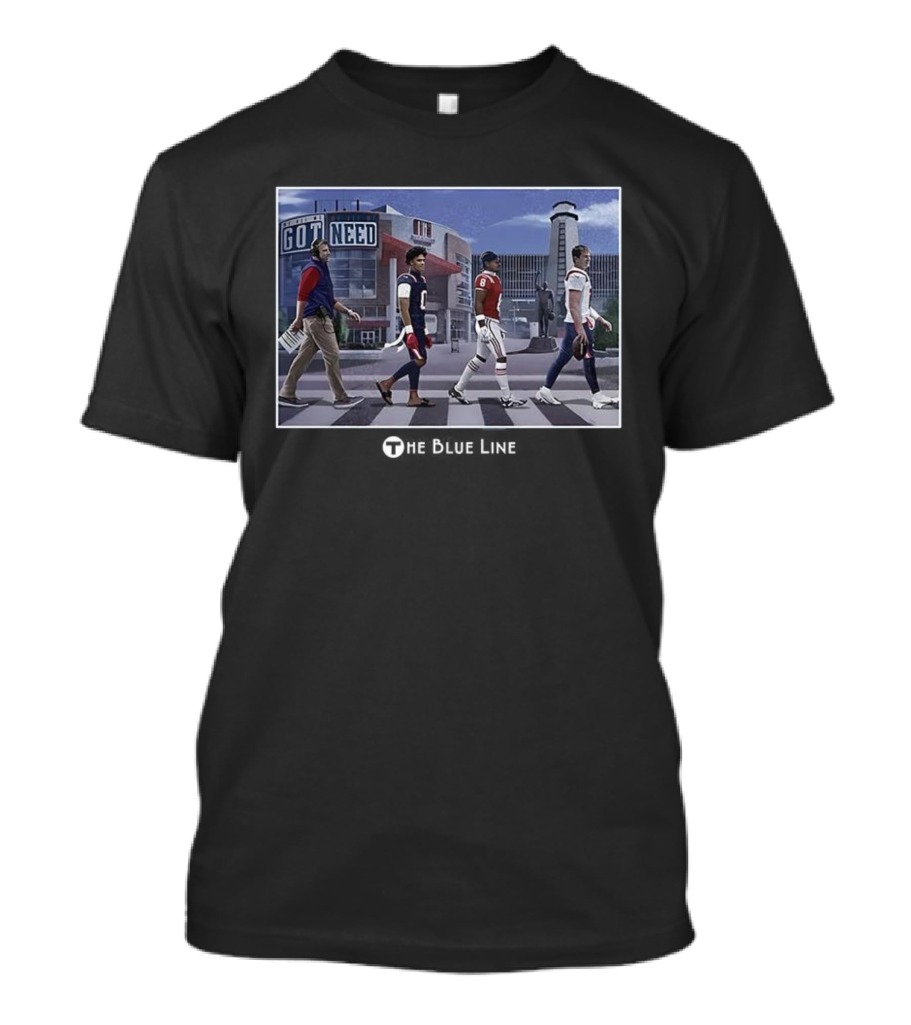 New England Patriots Blue Line 2026 Crosswalk Got Need Stadium Scene T-Shirt
