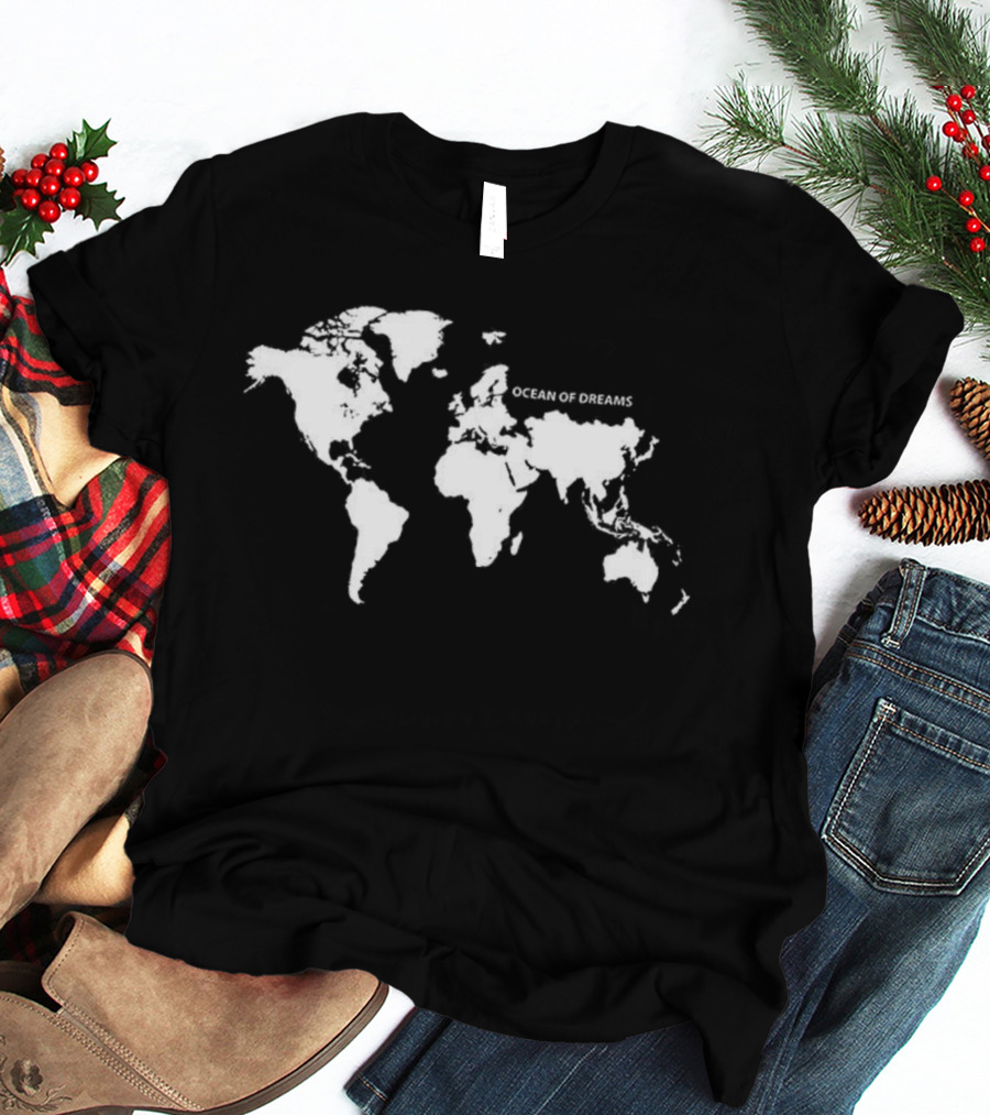 Ocean Of Dreams World Map Geography Journey T-Shirt