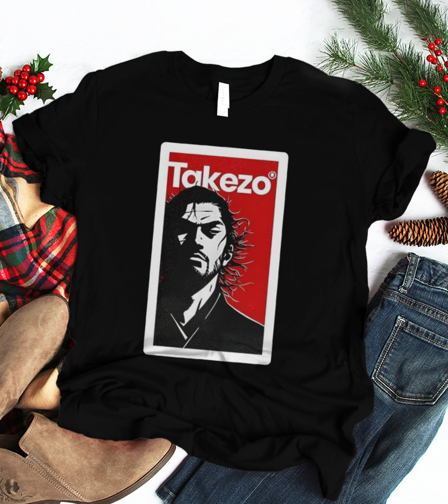 Takezo Shadow Of The Lone Warrior Manga Samurai Art Style T-Shirt