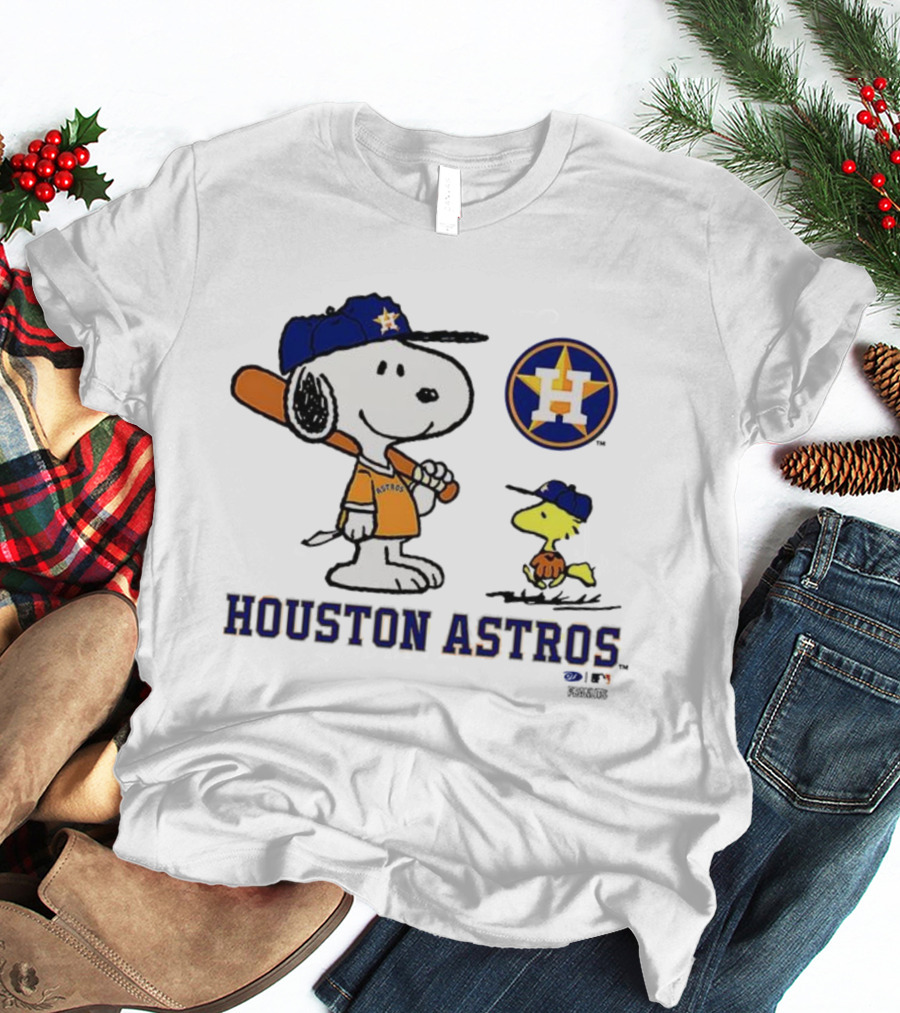 Peanuts Snoopy Woodstock Houston Astros Baseball Team T-Shirt