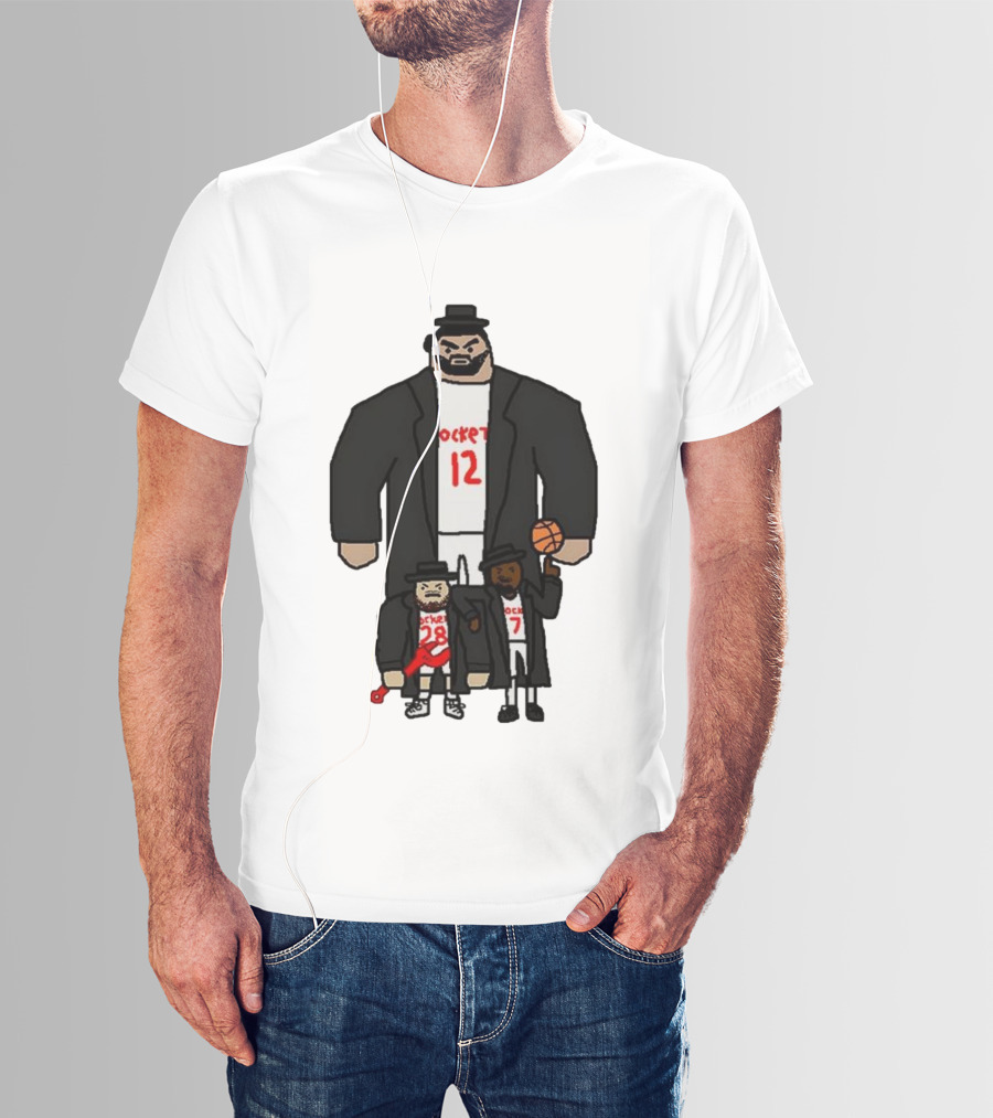 Rockets 12 And 28 Sen-goon Squad Caricature With Basketball T-Shirt