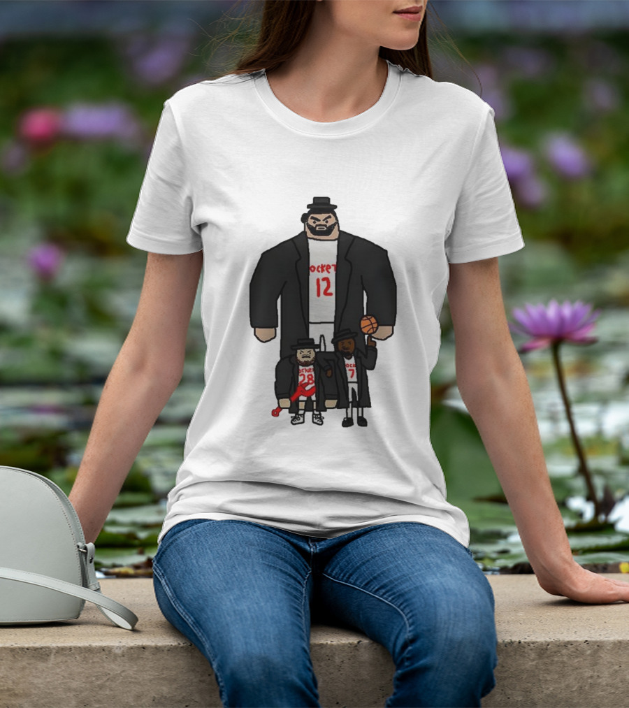 Rockets 12 And 28 Sen-goon Squad Caricature With Basketball T-Shirt