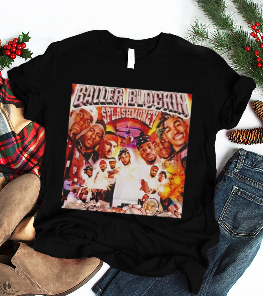 Baller Blockin Splashmoney Hip Hop Collage Street Style Iconic Album Cover T-Shirt
