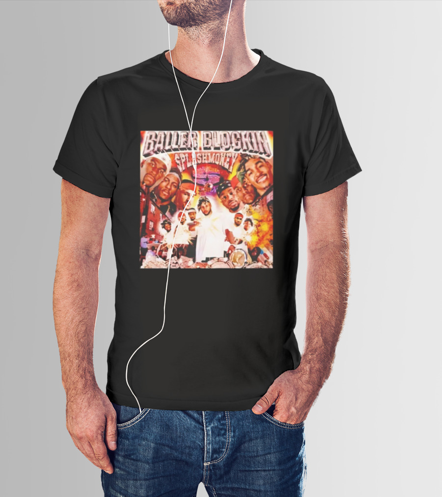 Baller Blockin Splashmoney Hip Hop Collage Street Style Iconic Album Cover T-Shirt