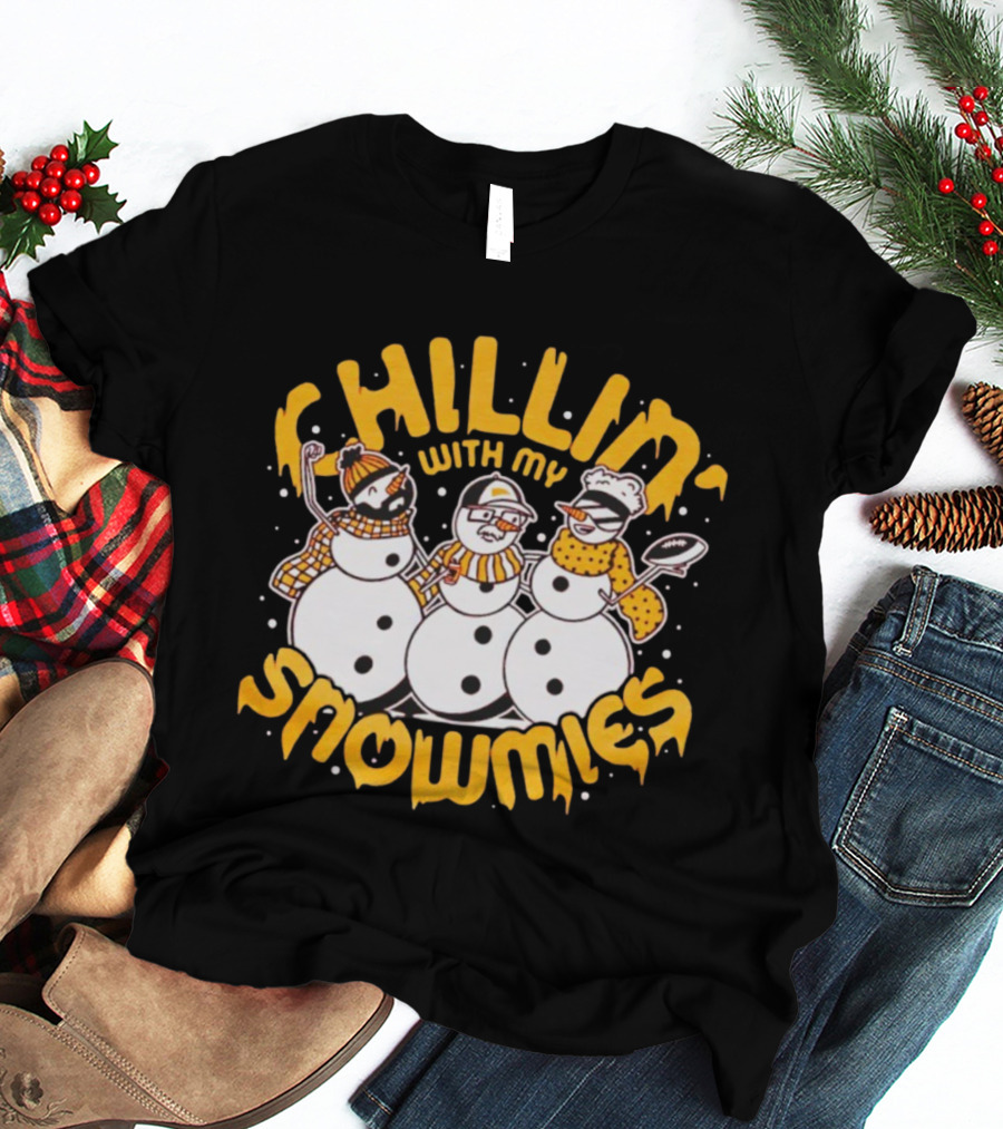 Chillin' With My Snowmies Funny Winter Holiday Snowmen Humor T-Shirt