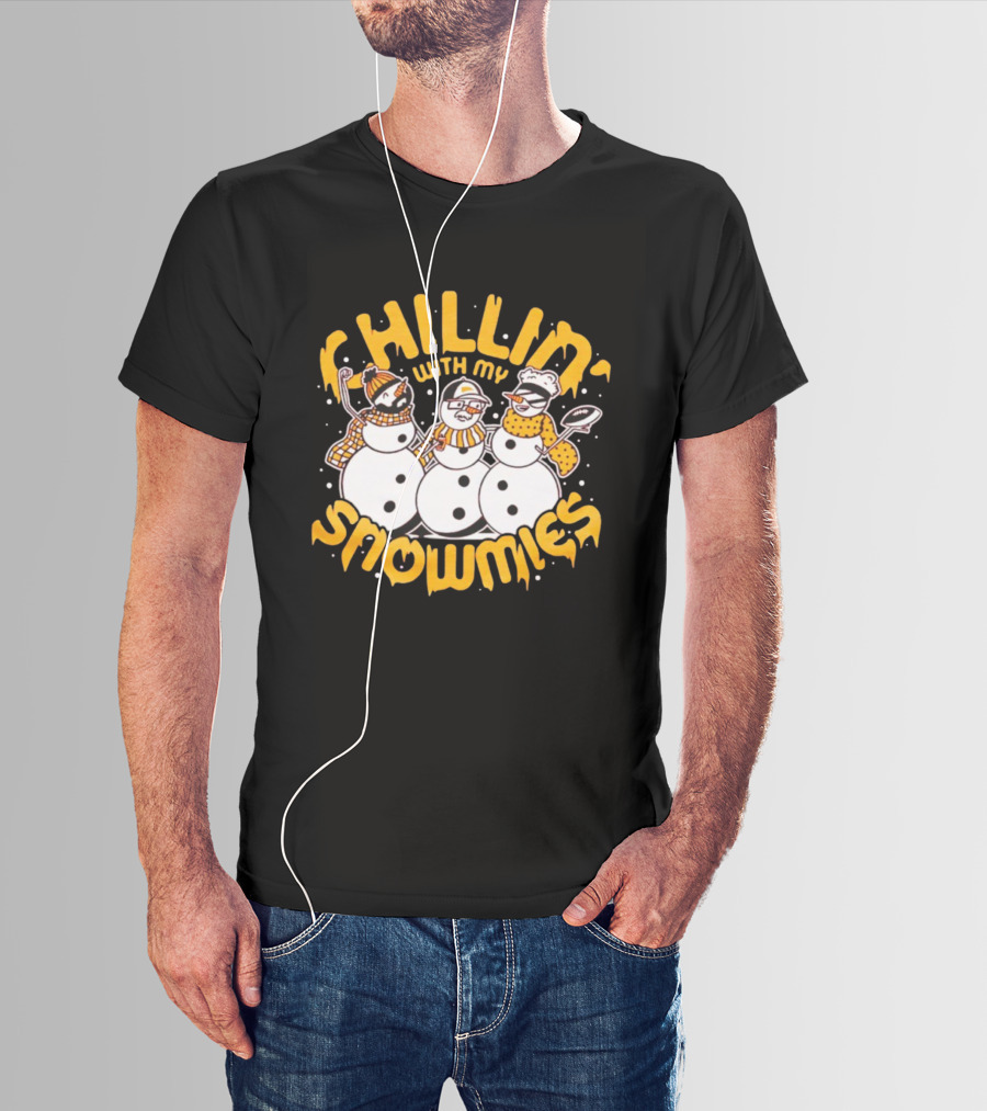 Chillin' With My Snowmies Funny Winter Holiday Snowmen Humor T-Shirt