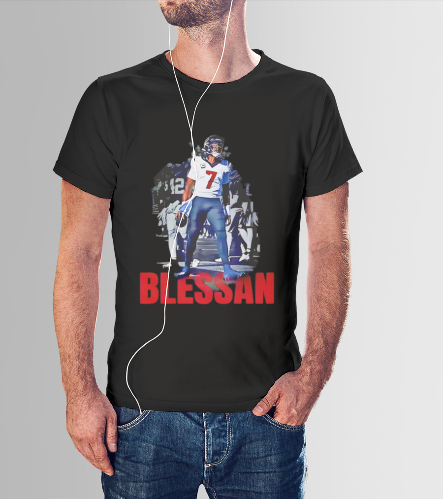 Cj Stroud Blessan Number 7 Houston Texans Football T-Shirt