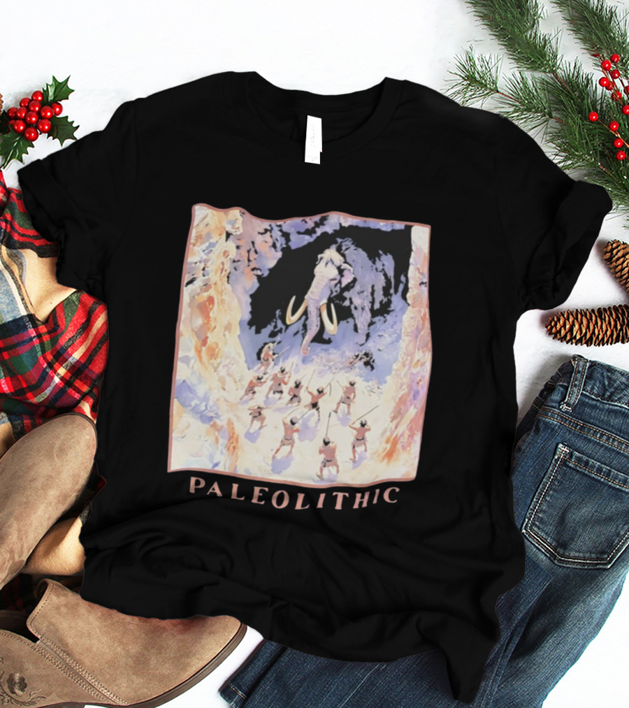 Paleolithic Mammoth Hunters Cave Painting T-Shirt