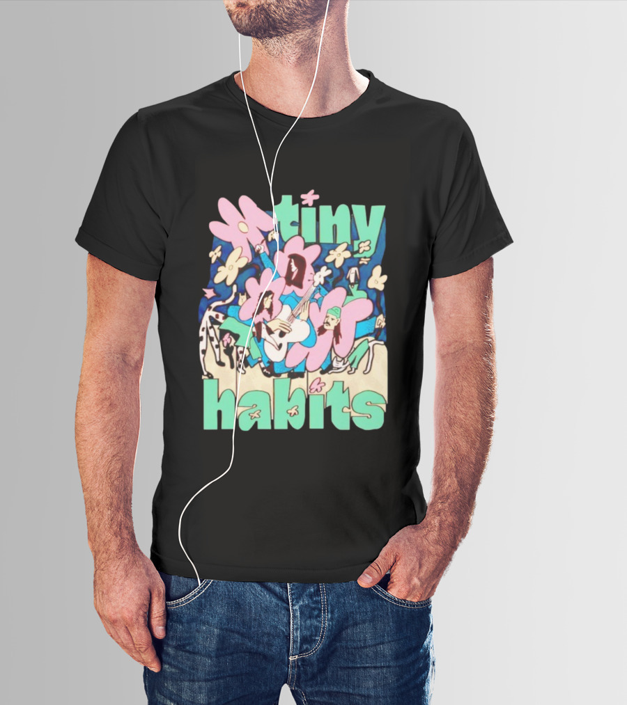 Tiny Habits Flower Guitar Art Tour T-Shirt