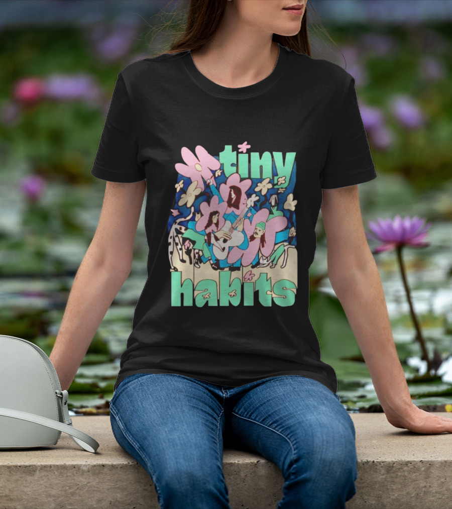 Tiny Habits Flower Guitar Art Tour T-Shirt