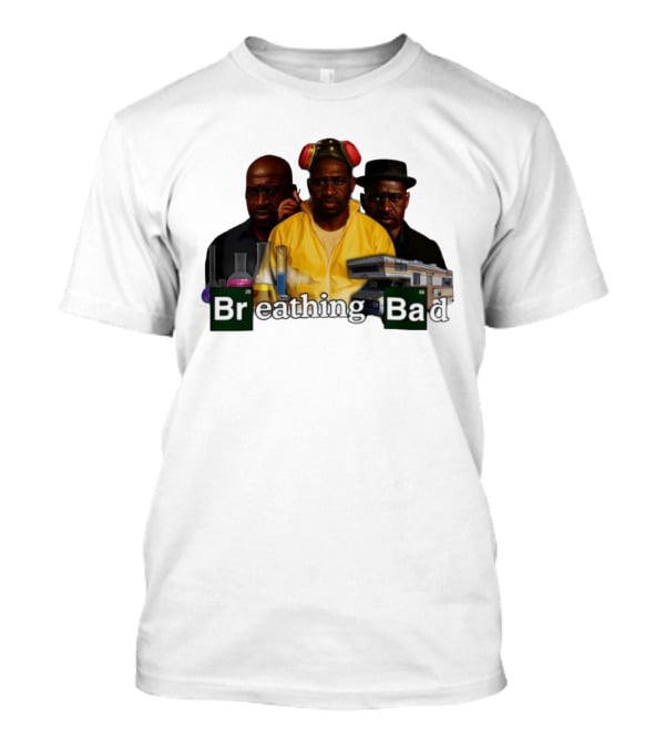 Breathing Bad Yellow Suit Characters Science Beakers RV T-Shirt
