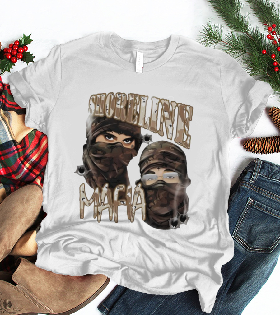 Shoreline Mafia Camo Masked Illustration T-Shirt