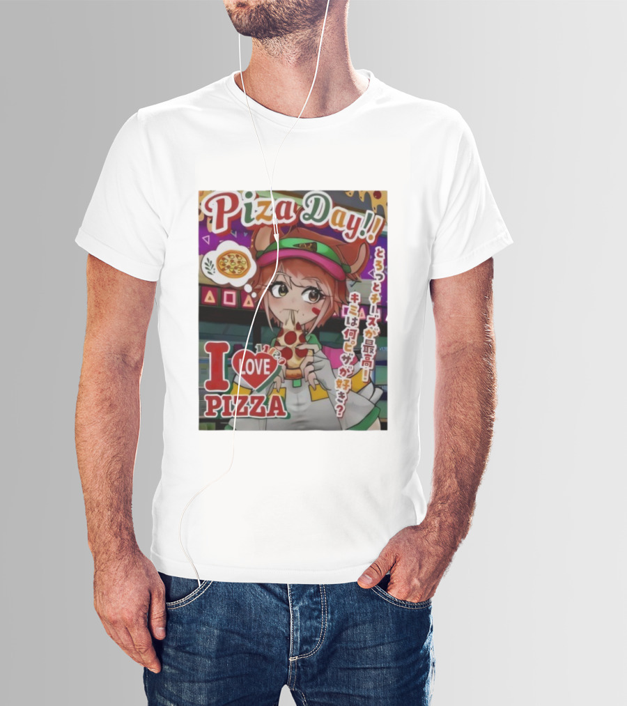 Pizza Day I Love Pizza Bitcoin Pizza Day Anime Laszlo Hanyecz T-Shirt