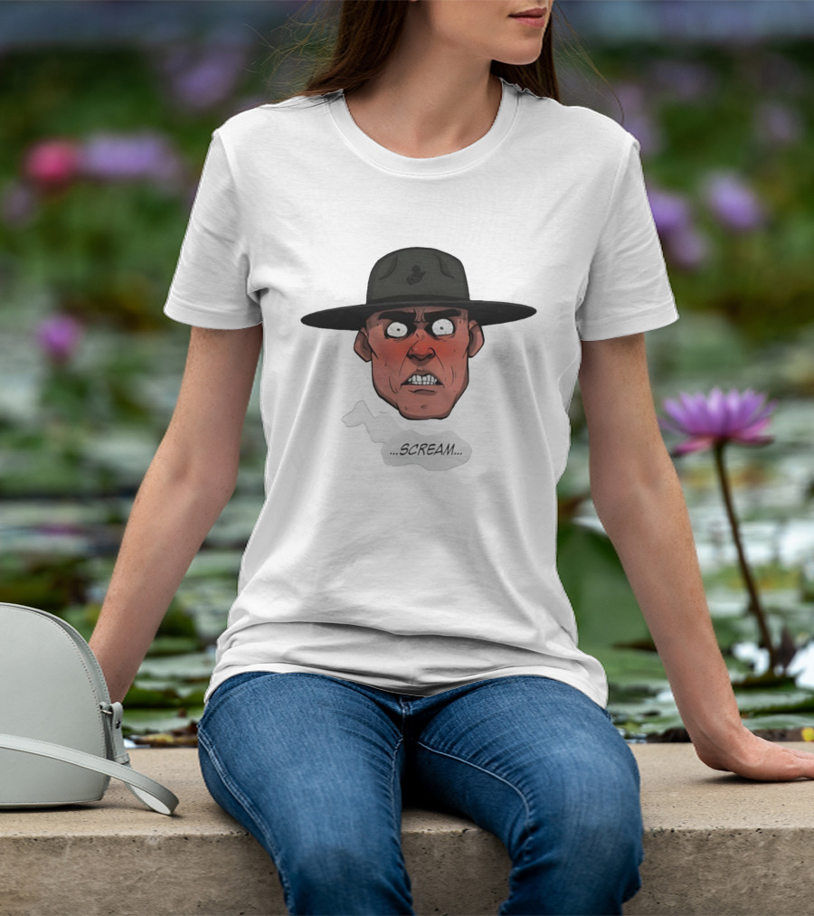 Gunnery Sergeant Hartman Angry Face Iconic Scream T-Shirt