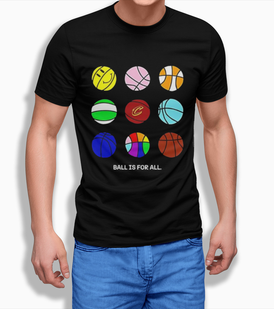 Cleveland Cavaliers Pride Collection Ball Is For All Basketball Diversity T-Shirt