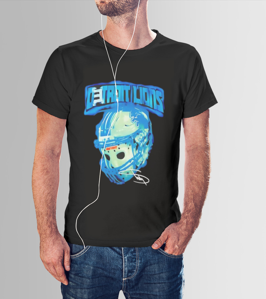 Detroit Lions Drip Helmet Signature Thanksgiving T-Shirt