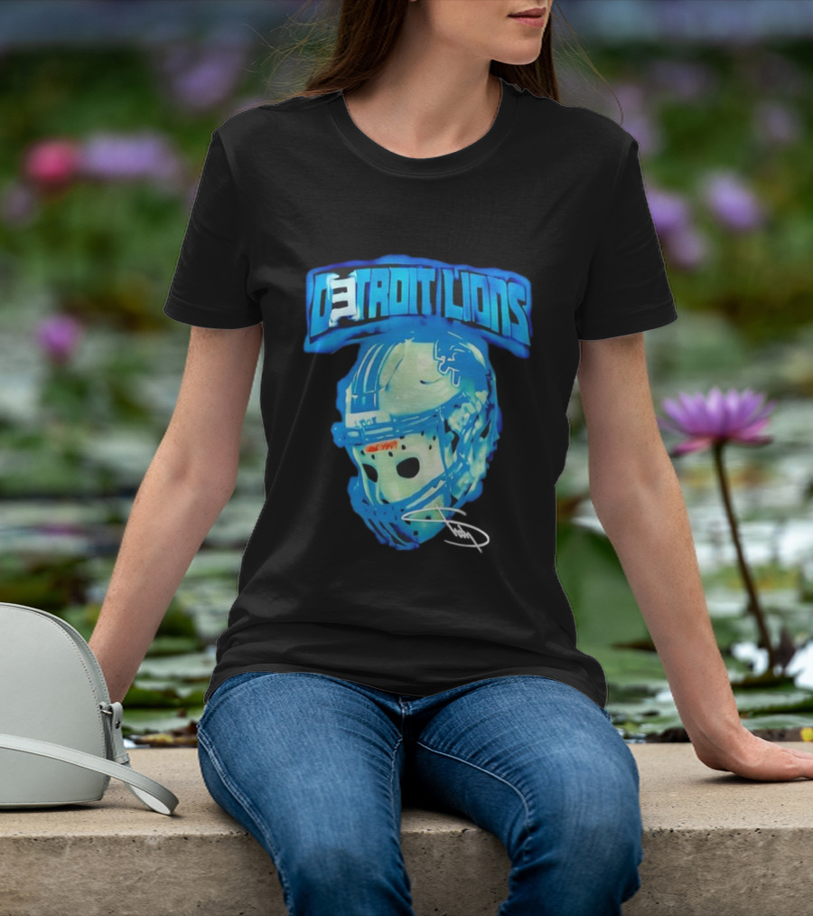 Detroit Lions Drip Helmet Signature Thanksgiving T-Shirt
