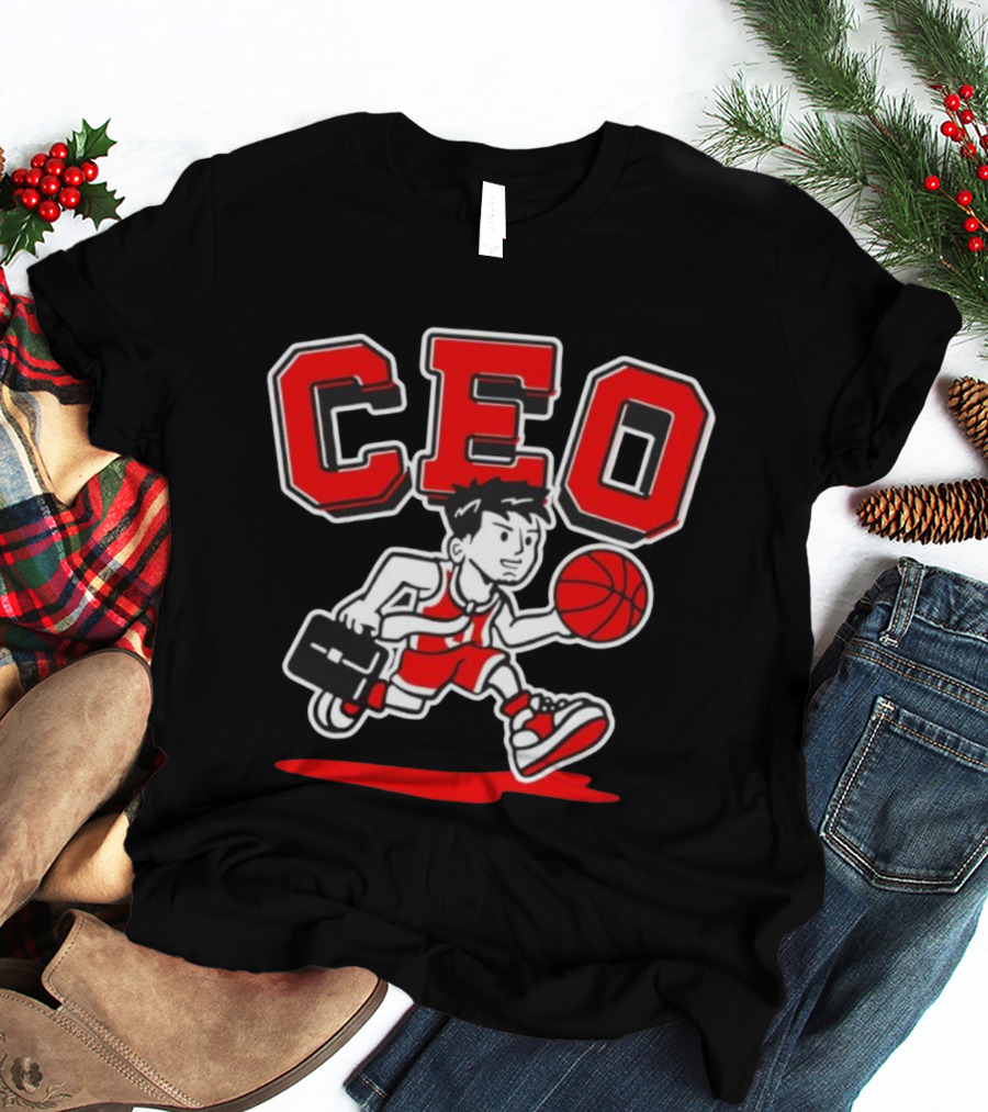 CEO Basketball Businessman Player Character With Ball And Briefcase T-Shirt