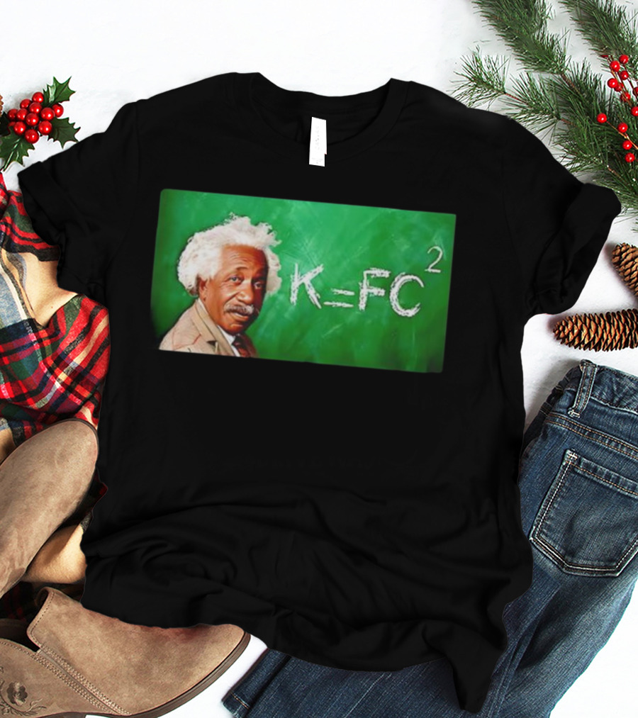 K=Fc² Einstein Formula Chalkboard Illustration T-Shirt