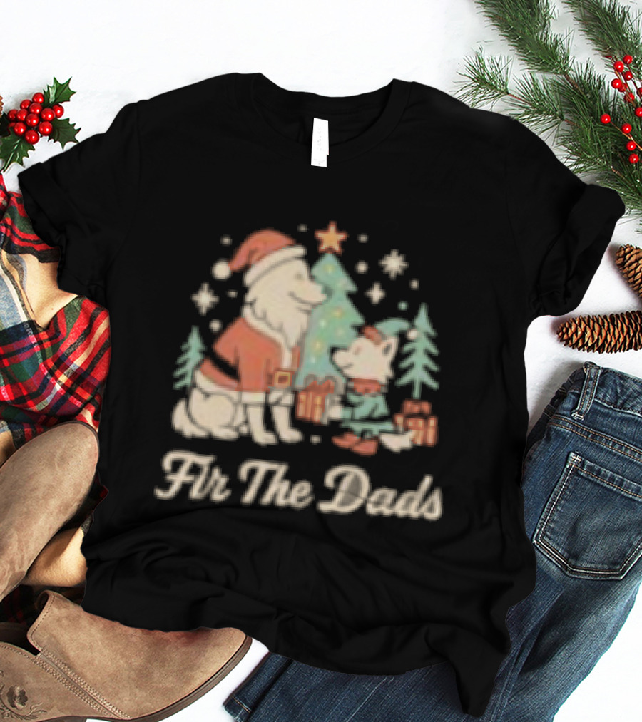 Fir The Dads Christmas Wolves Santa And Elf T-Shirt