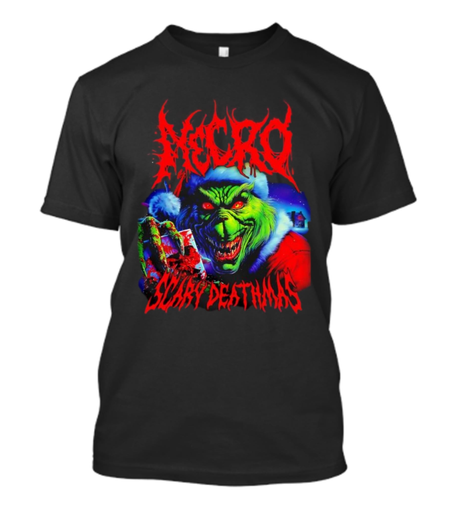 Necro Grinch Scary Deathmas Holiday Horror T-Shirt