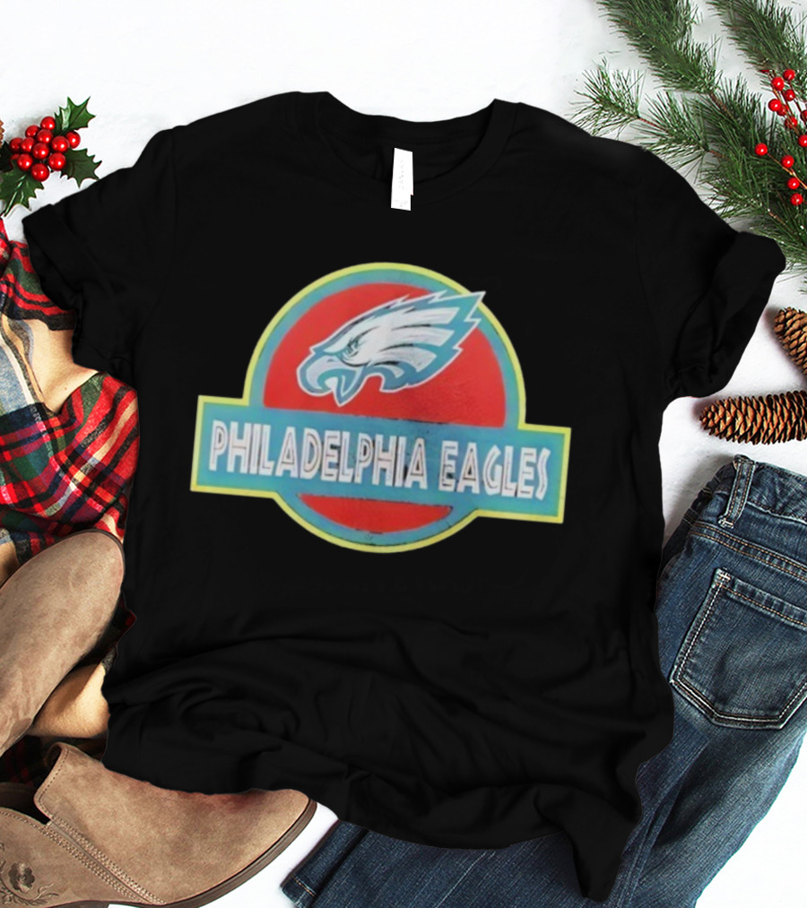 Philadelphia Eagles Jurassic Park Collaboration Logo Vintage Style T-Shirt