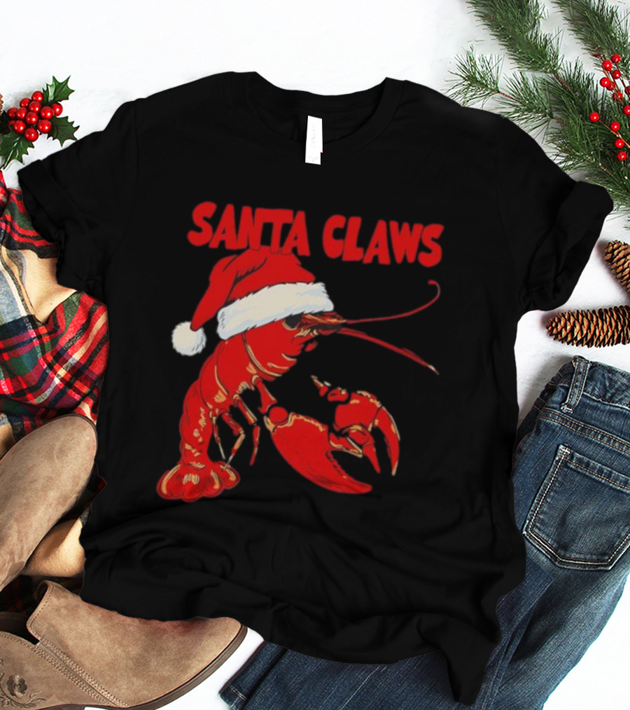 Santa Claws Lobster Christmas Holiday Humor T-Shirt