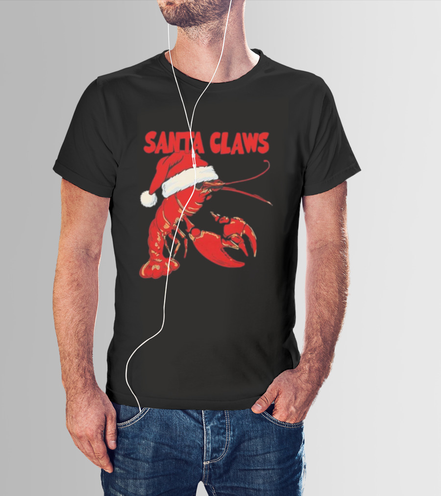 Santa Claws Lobster Christmas Holiday Humor T-Shirt