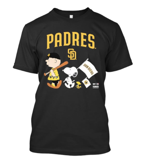 San Diego Padres Peanuts Charlie Brown Snoopy Flag T-Shirt