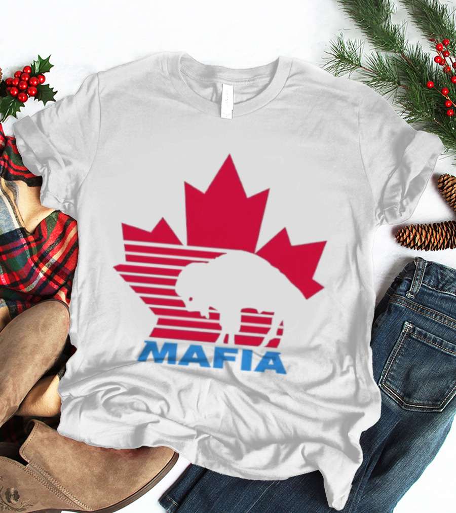 Canada Mafia Buffalo Bills Maple Leaf Buffalo Silhouette T-Shirt