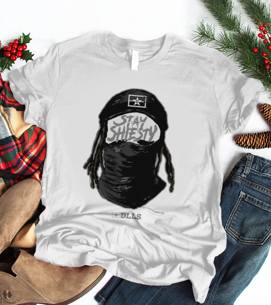 DLLS Stay Shiesty Mask Beanie With Blocks And Star T-Shirt