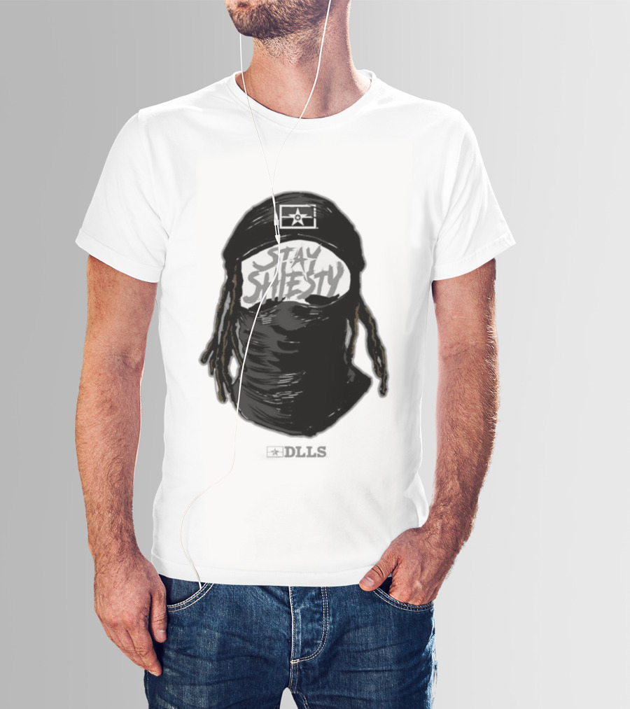 DLLS Stay Shiesty Mask Beanie With Blocks And Star T-Shirt