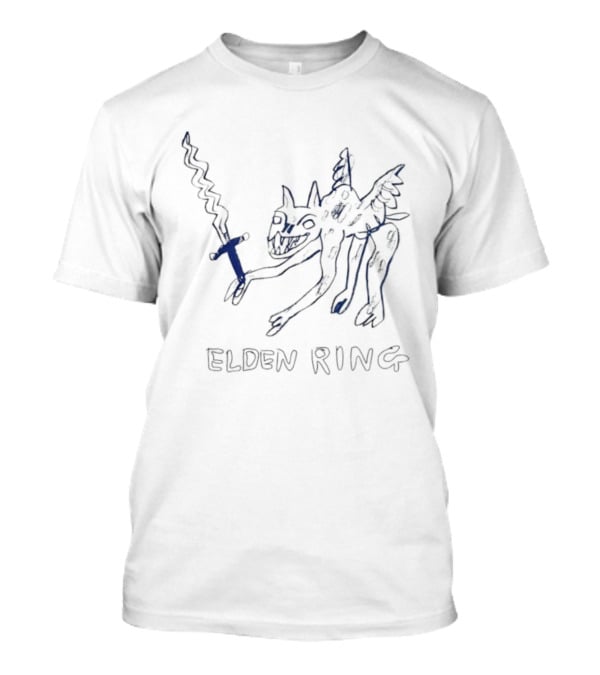Elden Ring Monster Holding Sword Drawing T-Shirt