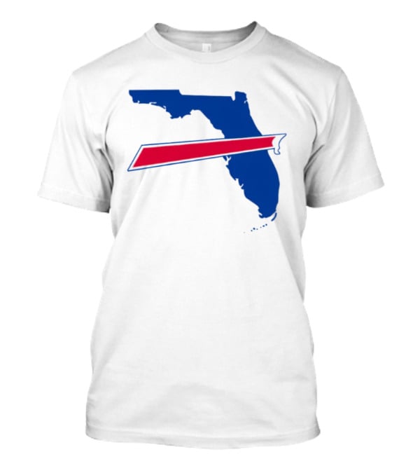 Florida Buffalo Bills Backers Map Outline Classic Fan Symbol T-Shirt