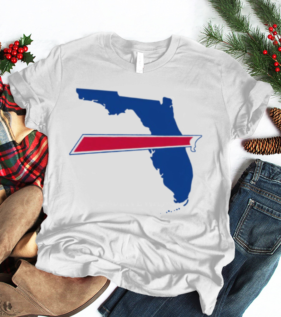Florida Buffalo Bills Backers Map Outline Classic Fan Symbol T-Shirt