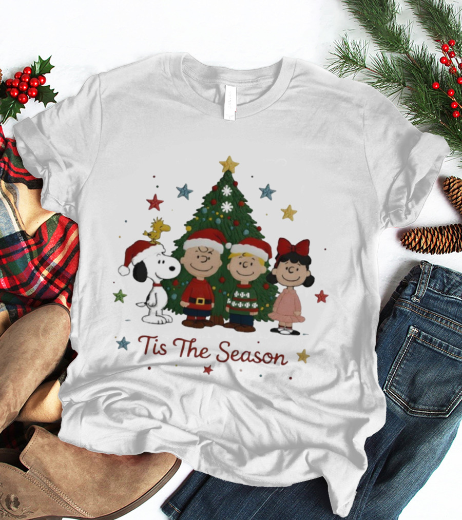 Tis The Season Snoopy And Friends Christmas Tree T-Shirt