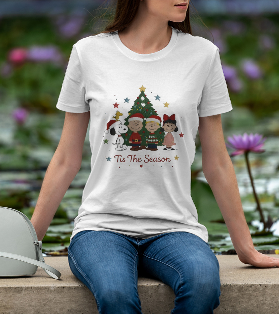 Tis The Season Snoopy And Friends Christmas Tree T-Shirt