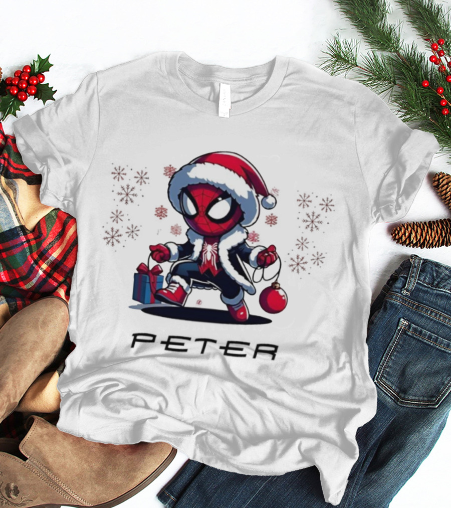Spider Hero Christmas Santa Hat Ornament Gift Box T-Shirt