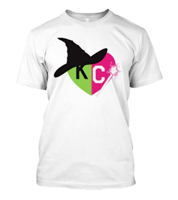 Wicked KC Heart Witch Hat Wand Pink Green Halloween T-Shirt