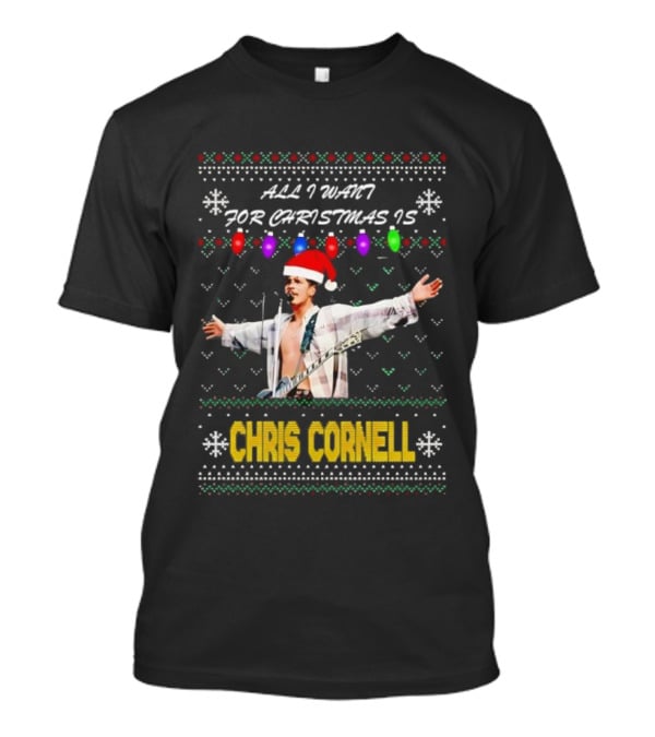 All I Want For Christmas Is Chris Cornell Holiday Lights Snowflakes T-Shirt